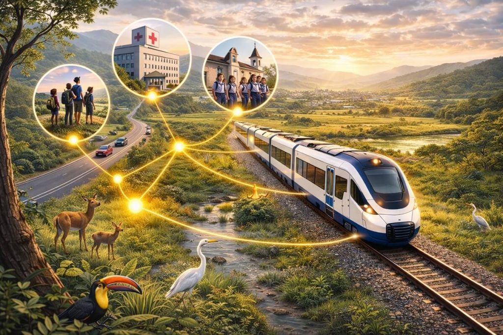 Tren Panamá-Chiriquí conectando provincias del interior y representando su impacto económico y desarrollo regional en Panamá.