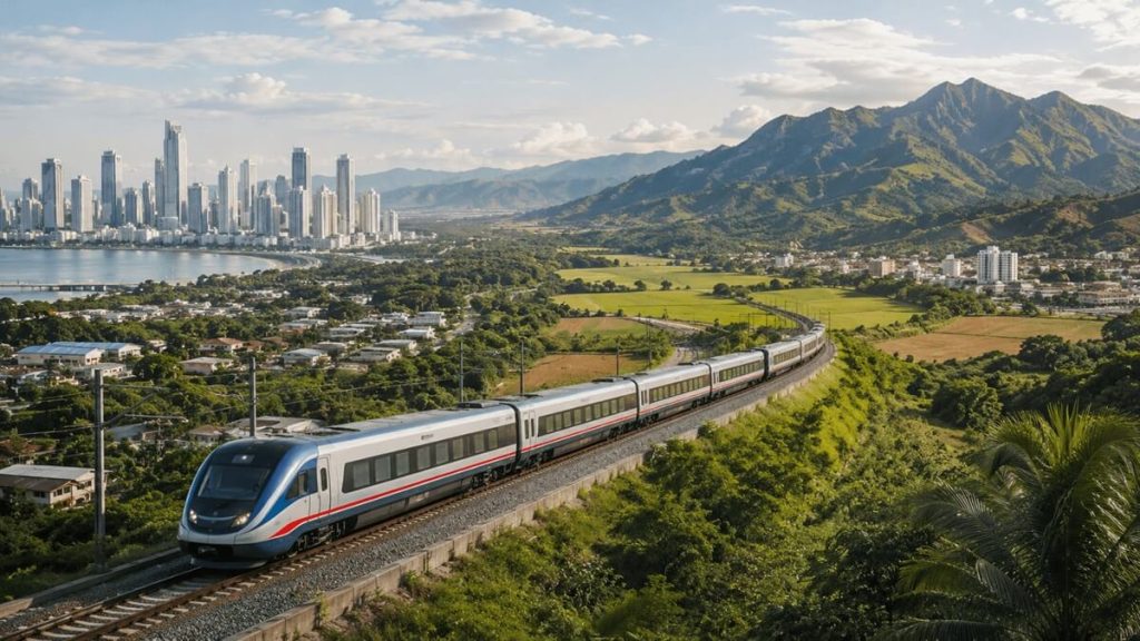 Tren moderno conectando la Ciudad de Panamá con David a través de una infraestructura ferroviaria nacional